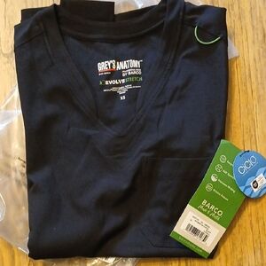 Grey's Anatomy Black Scrub Top